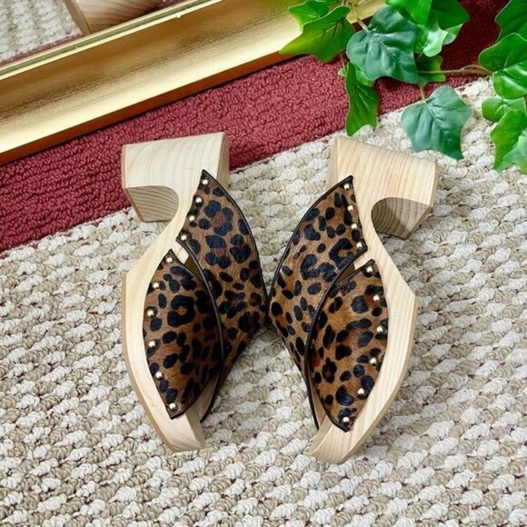 PAIGE Jules Crisscross Platform Sandals in Leopard Print 6.5 - Picture 7 of 10